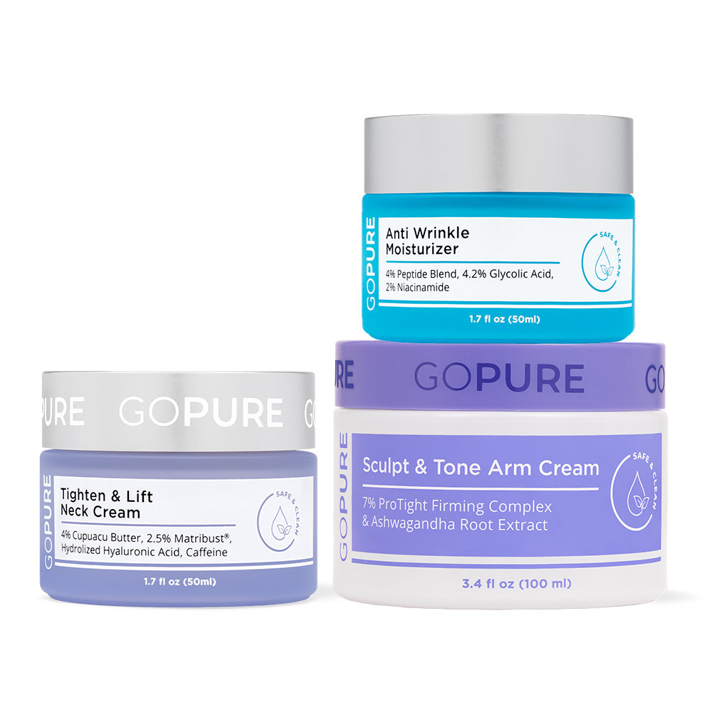 GOPURE Anti-Wrinkle Moisturizer + Tighten & Lift Neck Cream + Sculpt & Tone Arm Cream