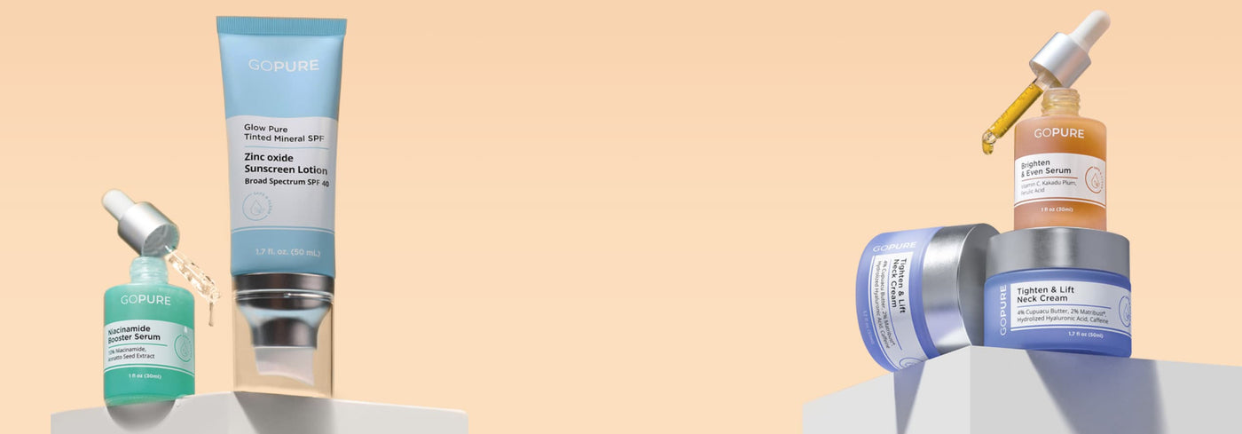 The top skincare products for sensitive skin: gentle cleanser, soothing moisturizer, and calming serum.